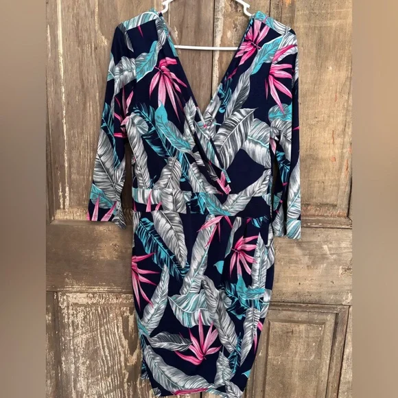 Fashion Nova | Dresses | Tropical Print Wrap Dress Fashion Nova Womens  Largexlarge | Poshmark